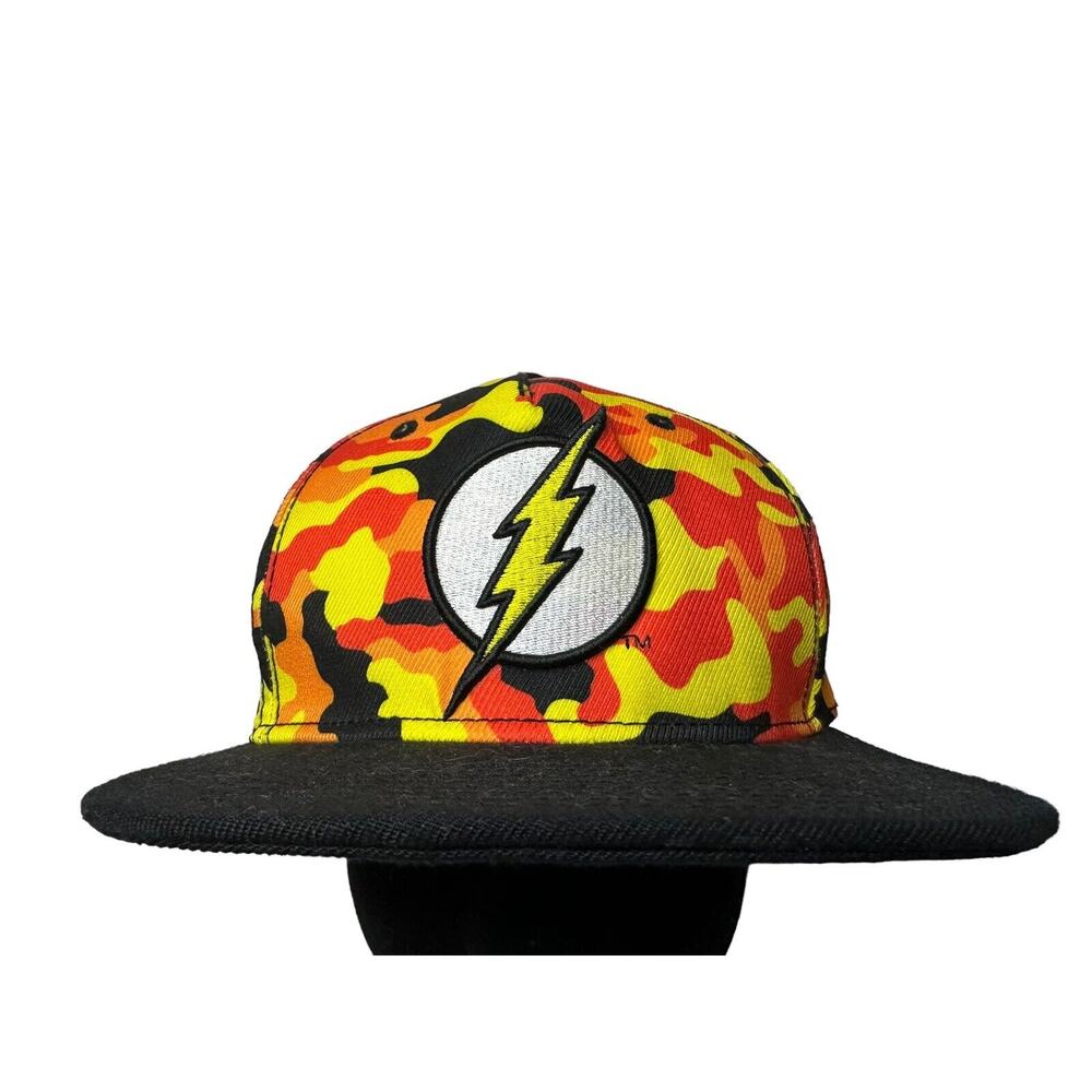 DC Comics The Flash Hat Camo Orange Red Yellow Black Snapback Cap Super Hero